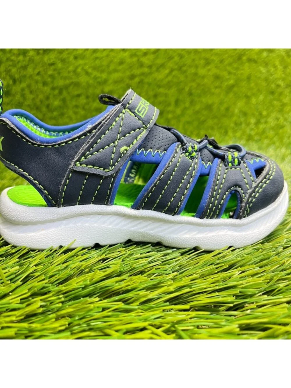 Skechers C-Flex Sandal 2.0 Heat Blast Baby Size 7C Black Walking Outdoor Sandals